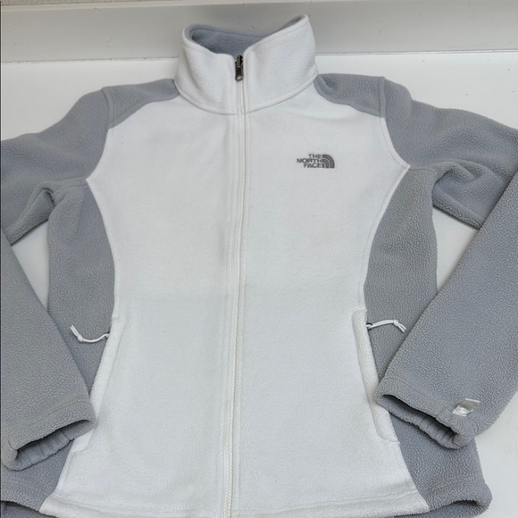 The North Face Women's White and Gray Fleece Jacket - Picture 1 of 9